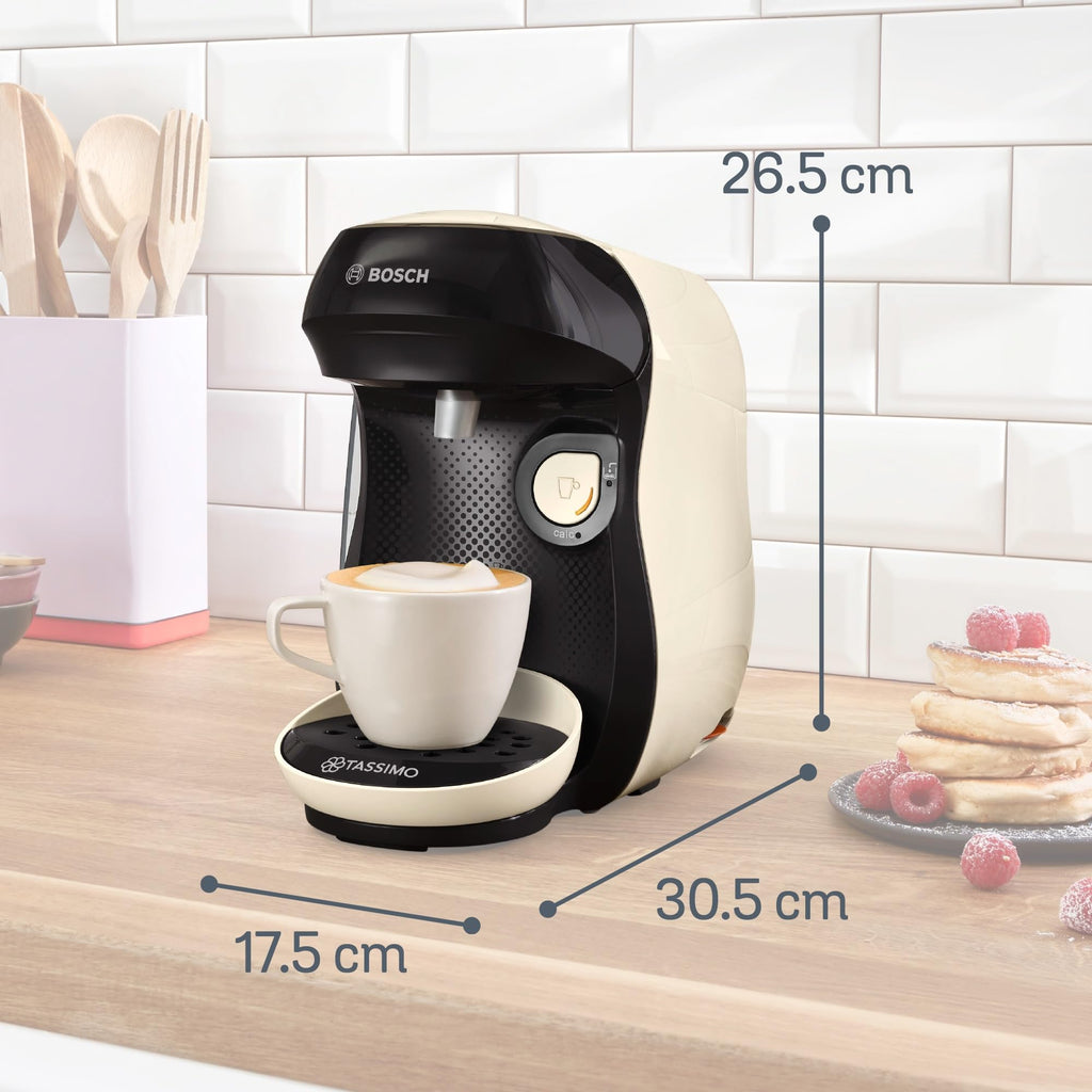 Machine à café Tassimo Happy TAS107E Crème - +70 Boissons - OneTouch