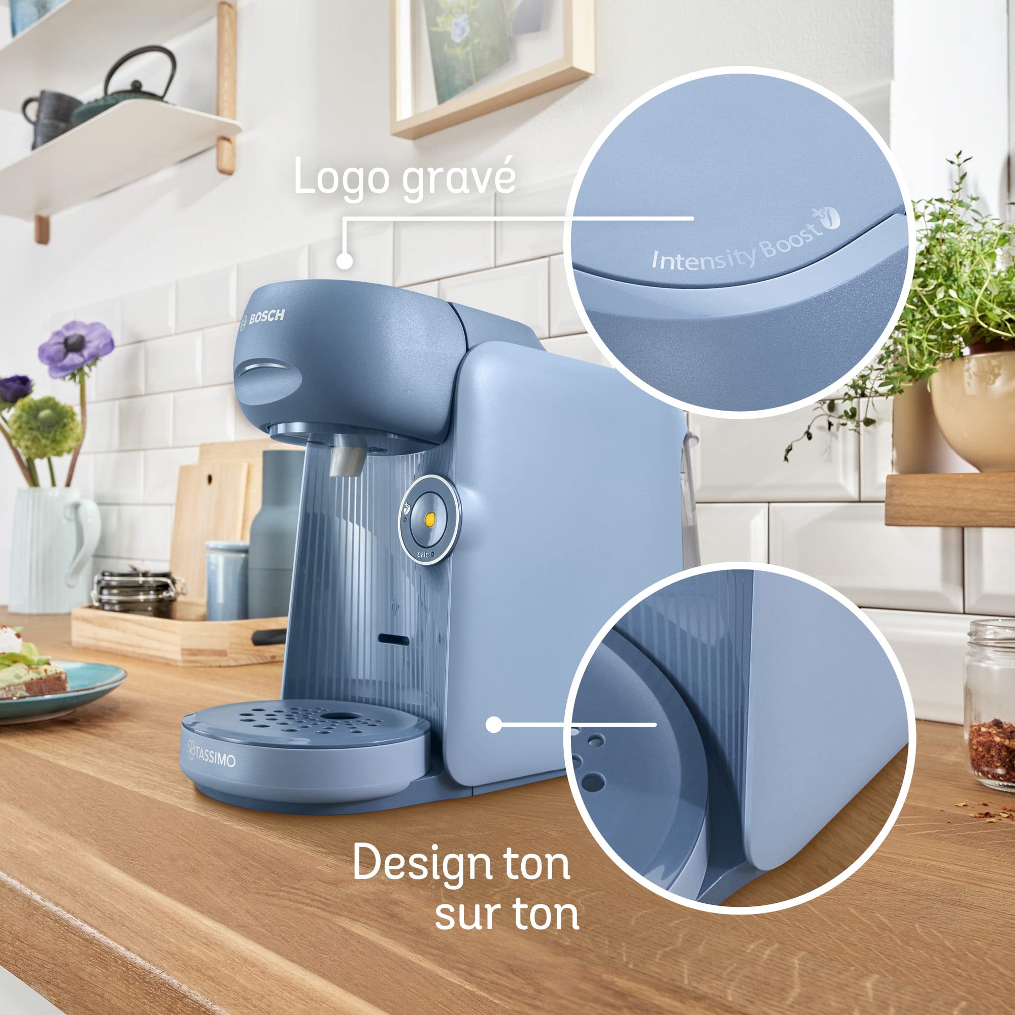 Machine à café Tassimo Finesse TAS16B3 Bleu Lavande - Jusqu'à 70 Boissons