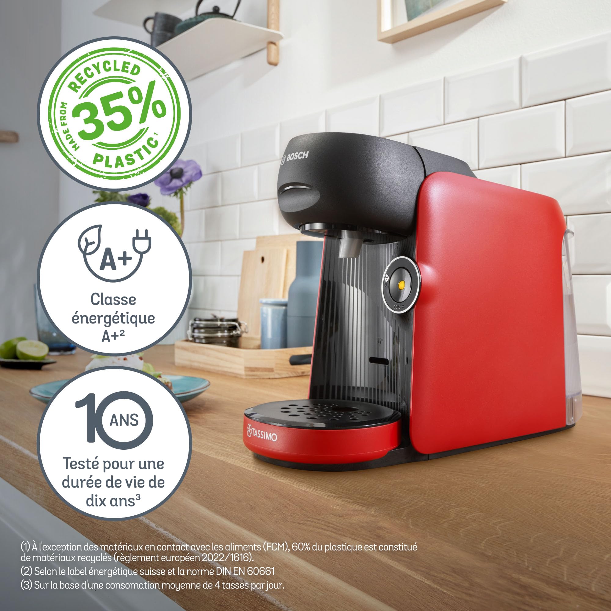 Machine à café Tassimo Finesse TAS163E Rouge - +70 Boissons - Intellibrew
