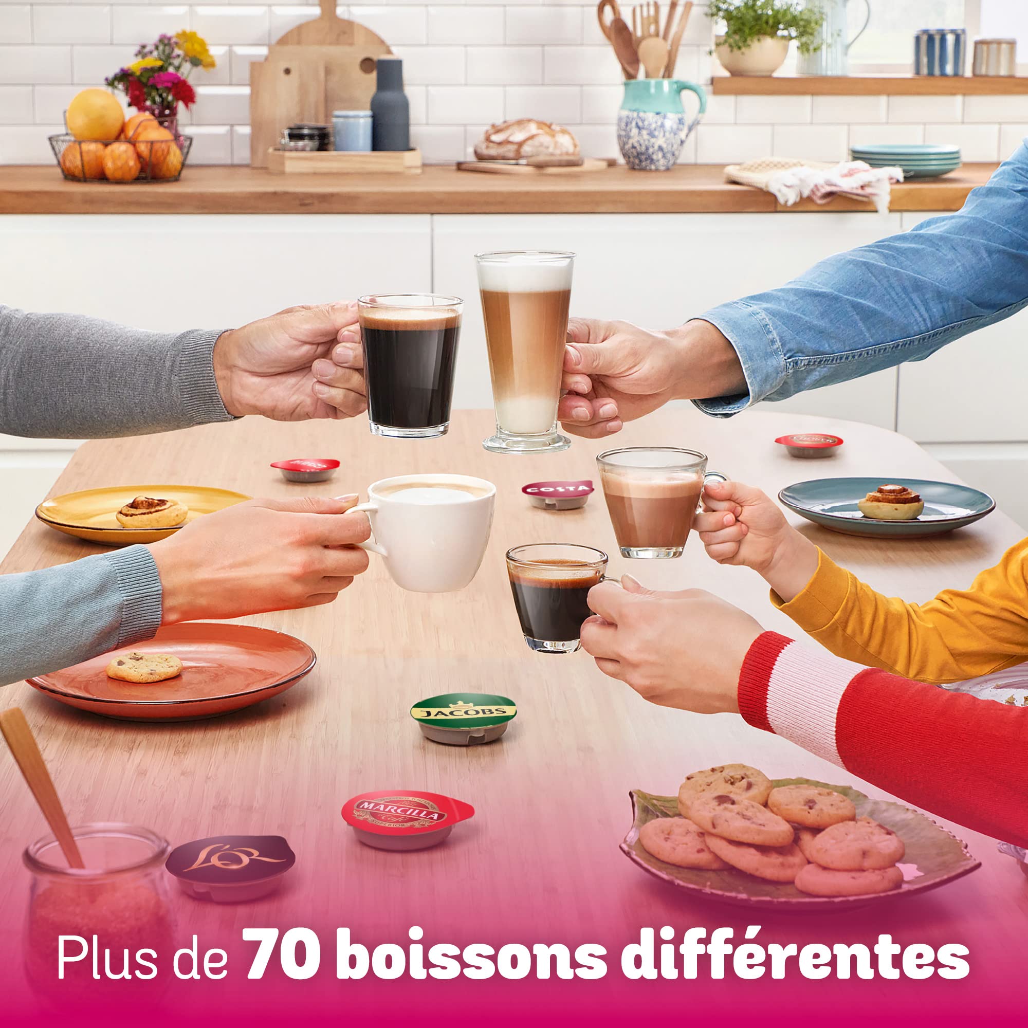 Machine à café à capsules Tassimo Happy TAS1003 Rouge - 1400 W