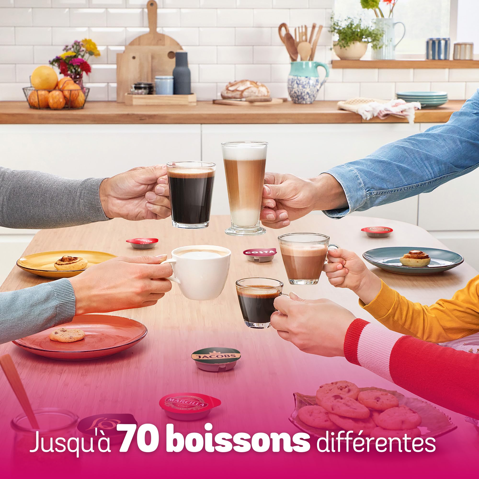 Machine à café Tassimo Happy TAS107E Crème - +70 Boissons - OneTouch