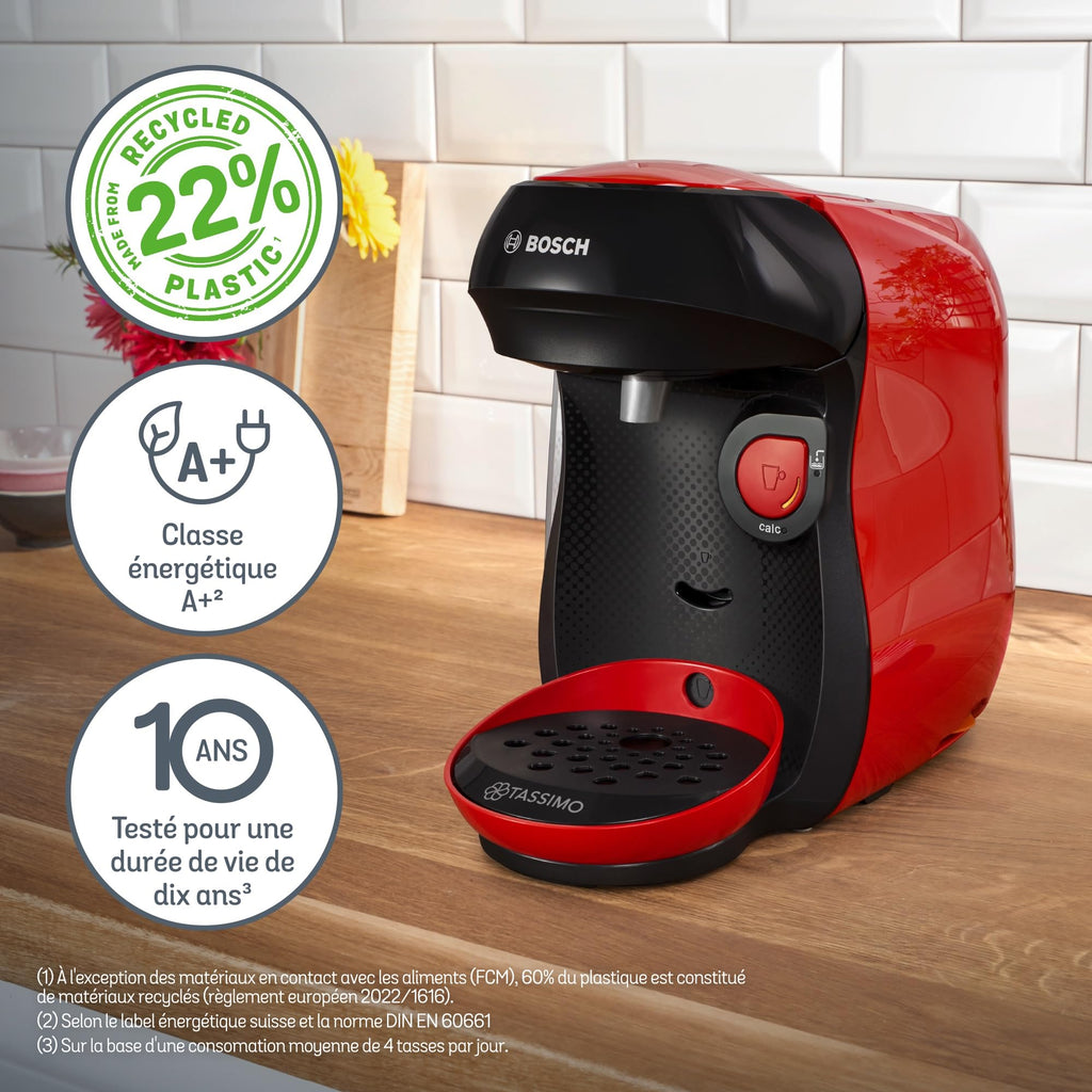 Machine à café Tassimo Happy TAS103E Rouge - +70 Boissons - OneTouch