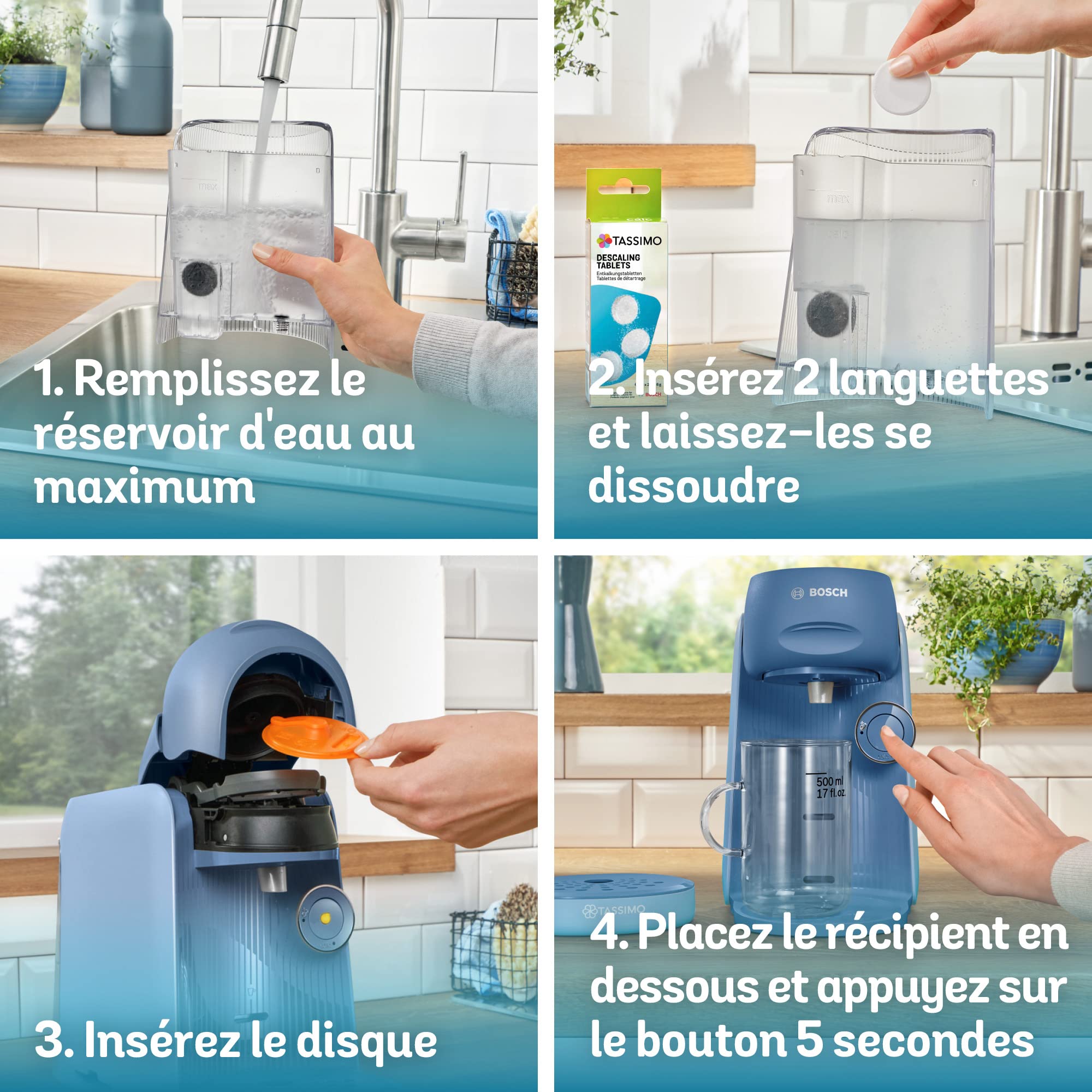 Machine à café Tassimo Finesse TAS16B3 Bleu Lavande - Jusqu'à 70 Boissons