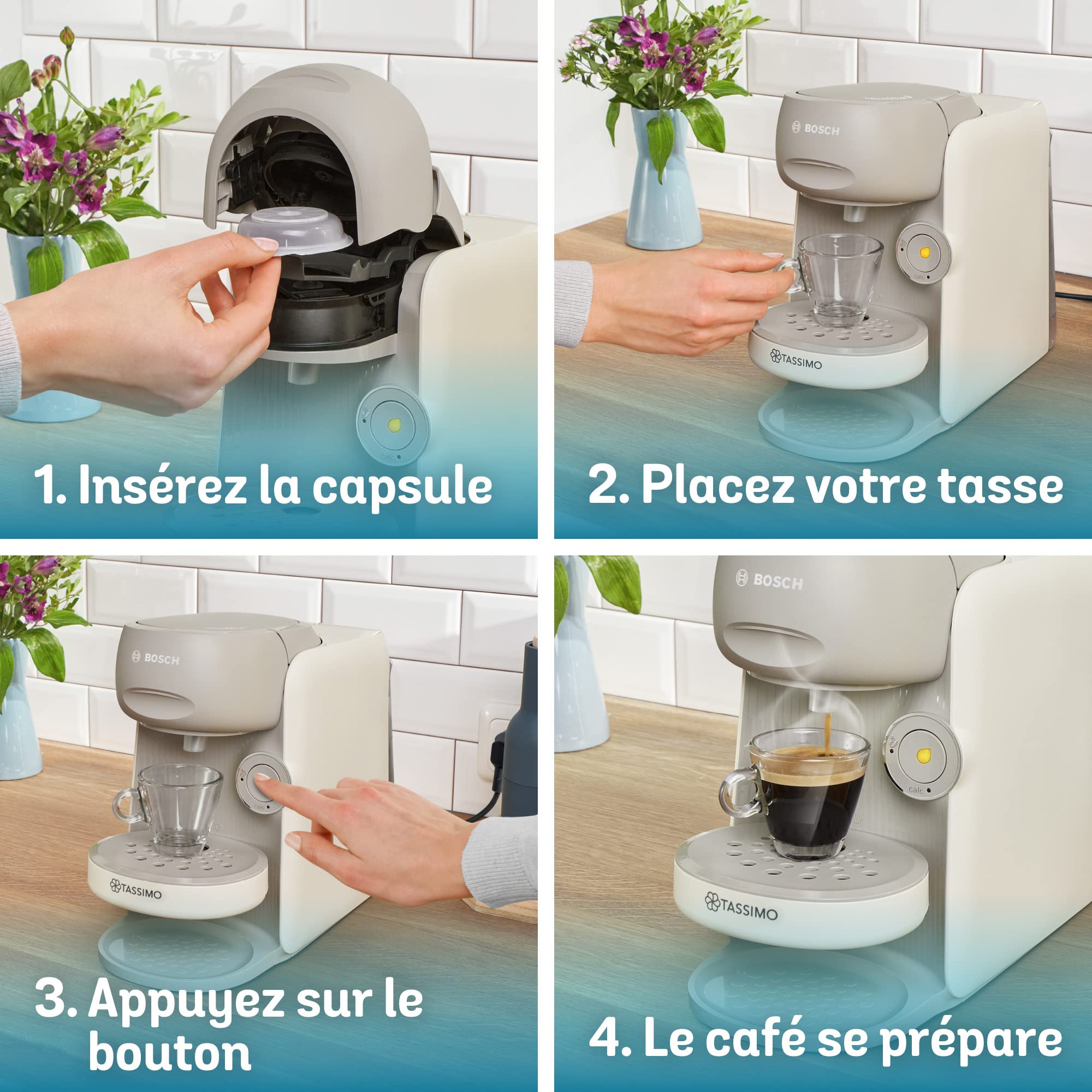 Machine à café Tassimo Finesse TAS16B3 Crème - Jusqu'à 70 Boissons