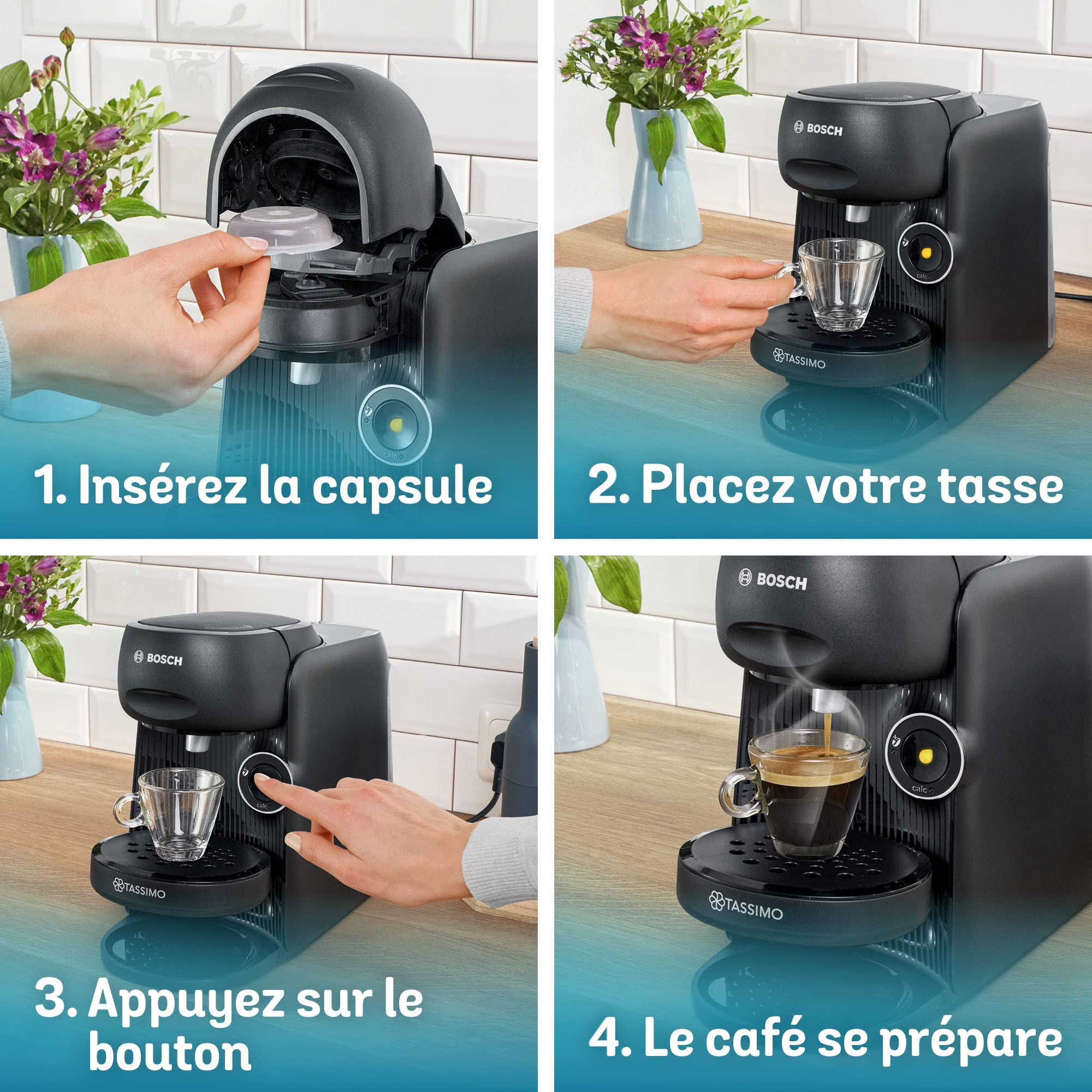 Machine à café Tassimo Finesse TAS16B2 Noir de Jais - Jusqu'à 70 Boissons
